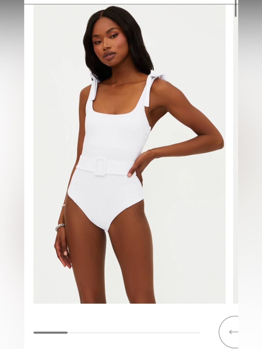 NWT Beach Riot WHITE SYDNEY MULTI WEAR BELTED ONE PIECE SWIM Size S